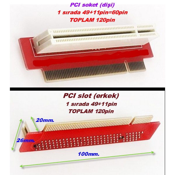 PCI%20to%20PCI%20Uzaklaştıma%20Adaptörü%20Riser%20Extender%20(32Bit)